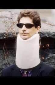 Young Silvio in a neck brace