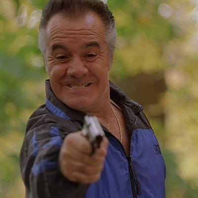 Paulie Walnuts pointing a gun meme